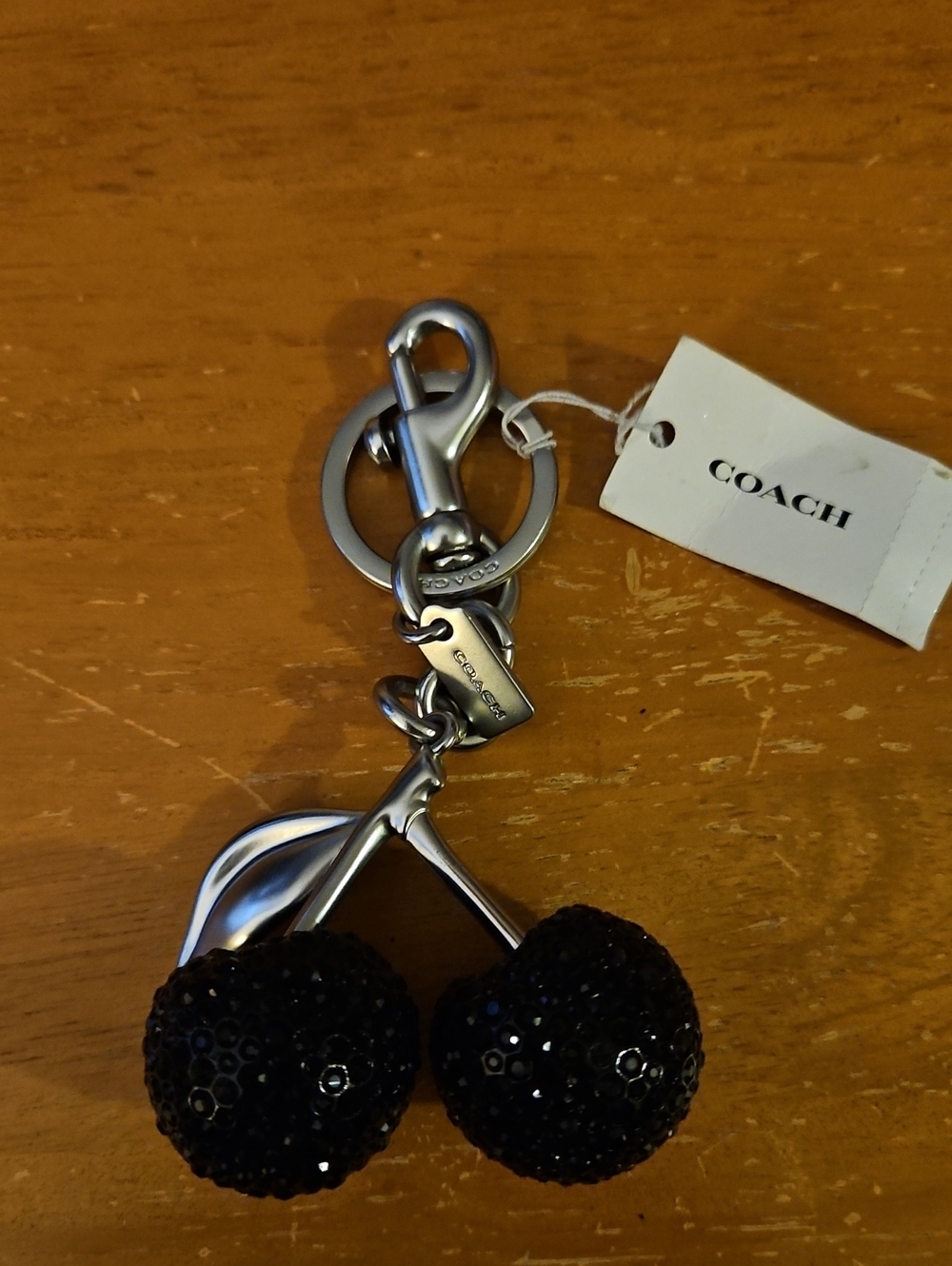 Coach Black Crystal Double Cherry Key Charm - Picture 1 of 2
